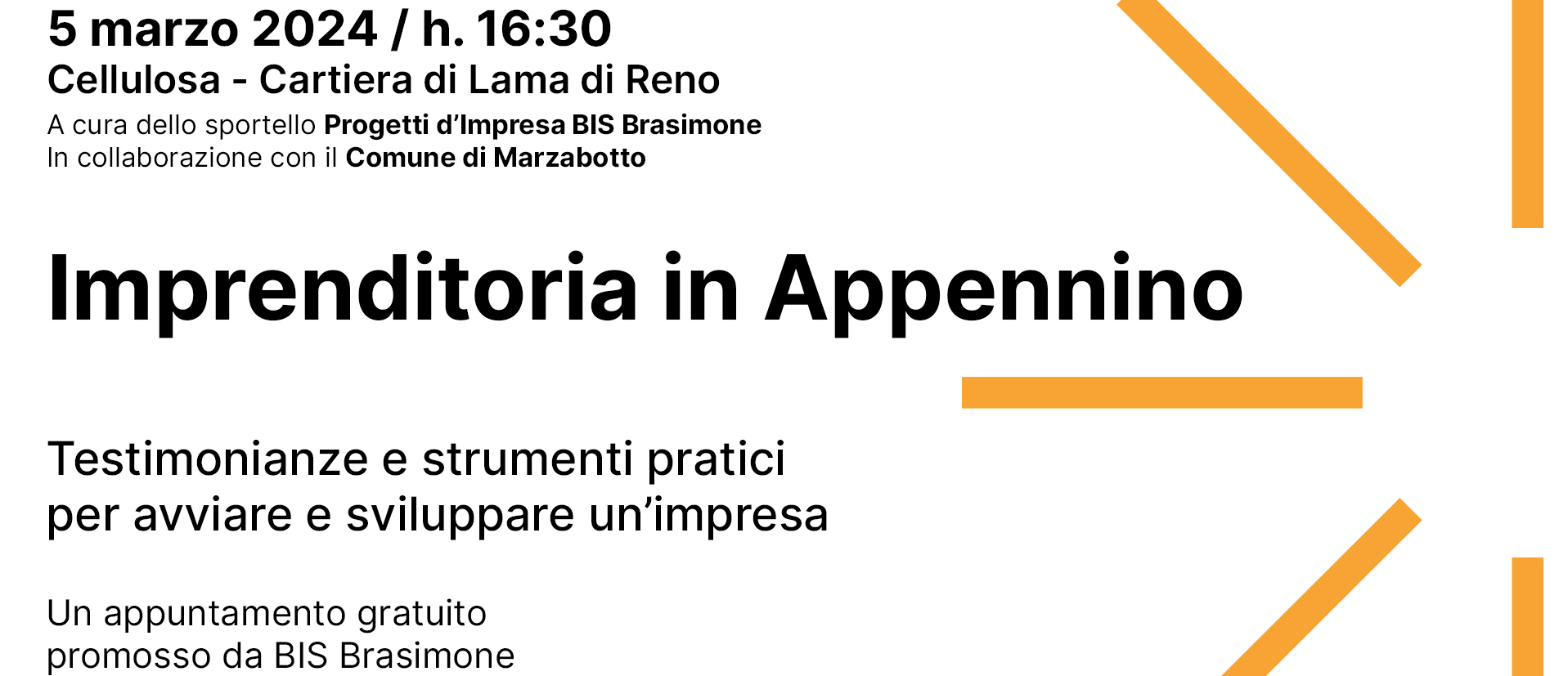 Locandina dell'iniziativa con tutte le informazioni: titolo, data, ora, luogo e promotore