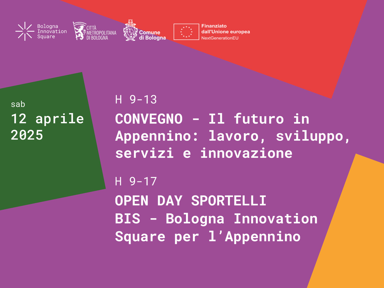 12 aprile - Il futuro in Appennino: lavoro, sviluppo, servizi e innovazione