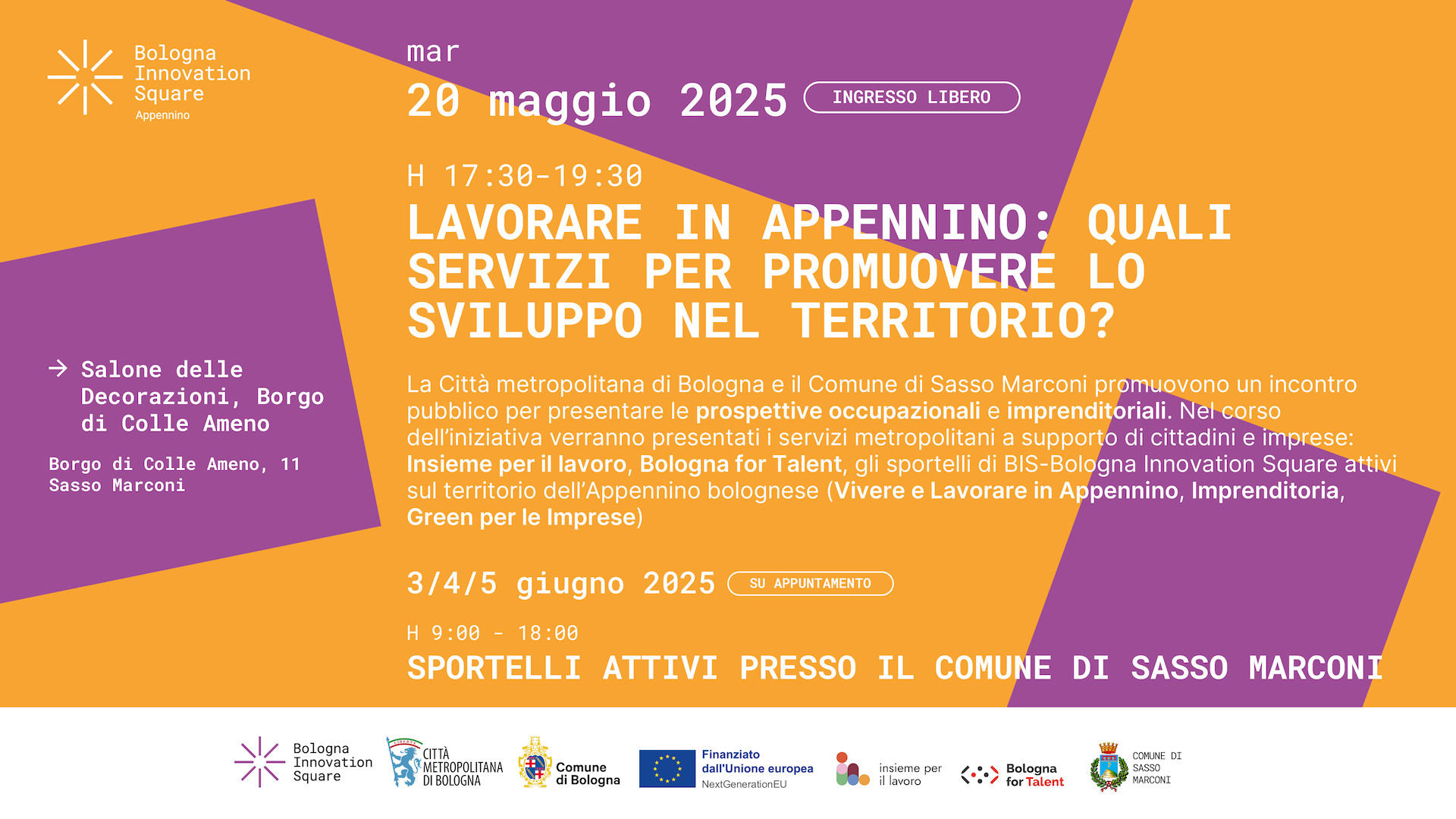 banner evento 20 maggio Sasso Marconi
