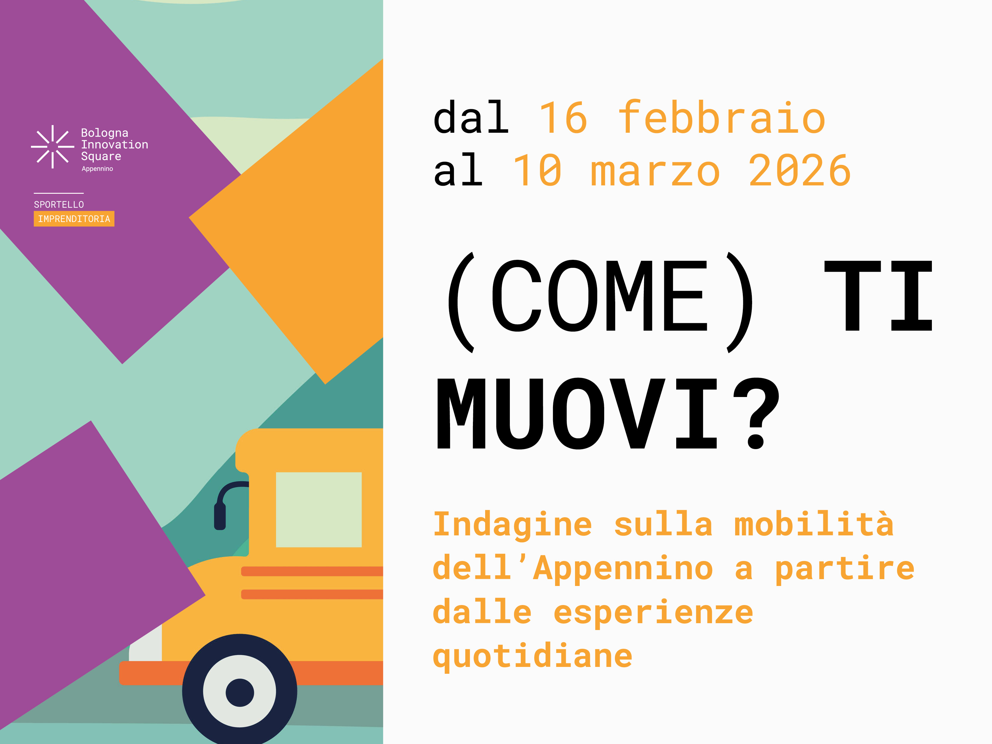 Indagine di Comunit&agrave; sulla Mobilit&agrave; nell'Appennino