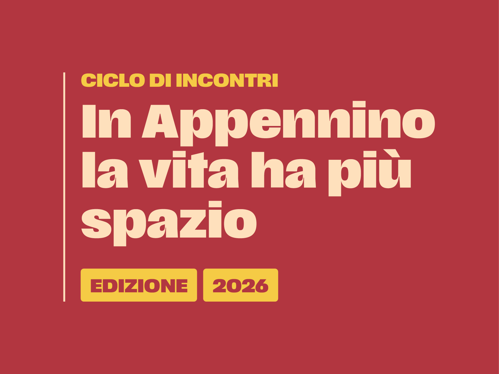 L'Appennino &egrave; casa mia, Ed. 2026