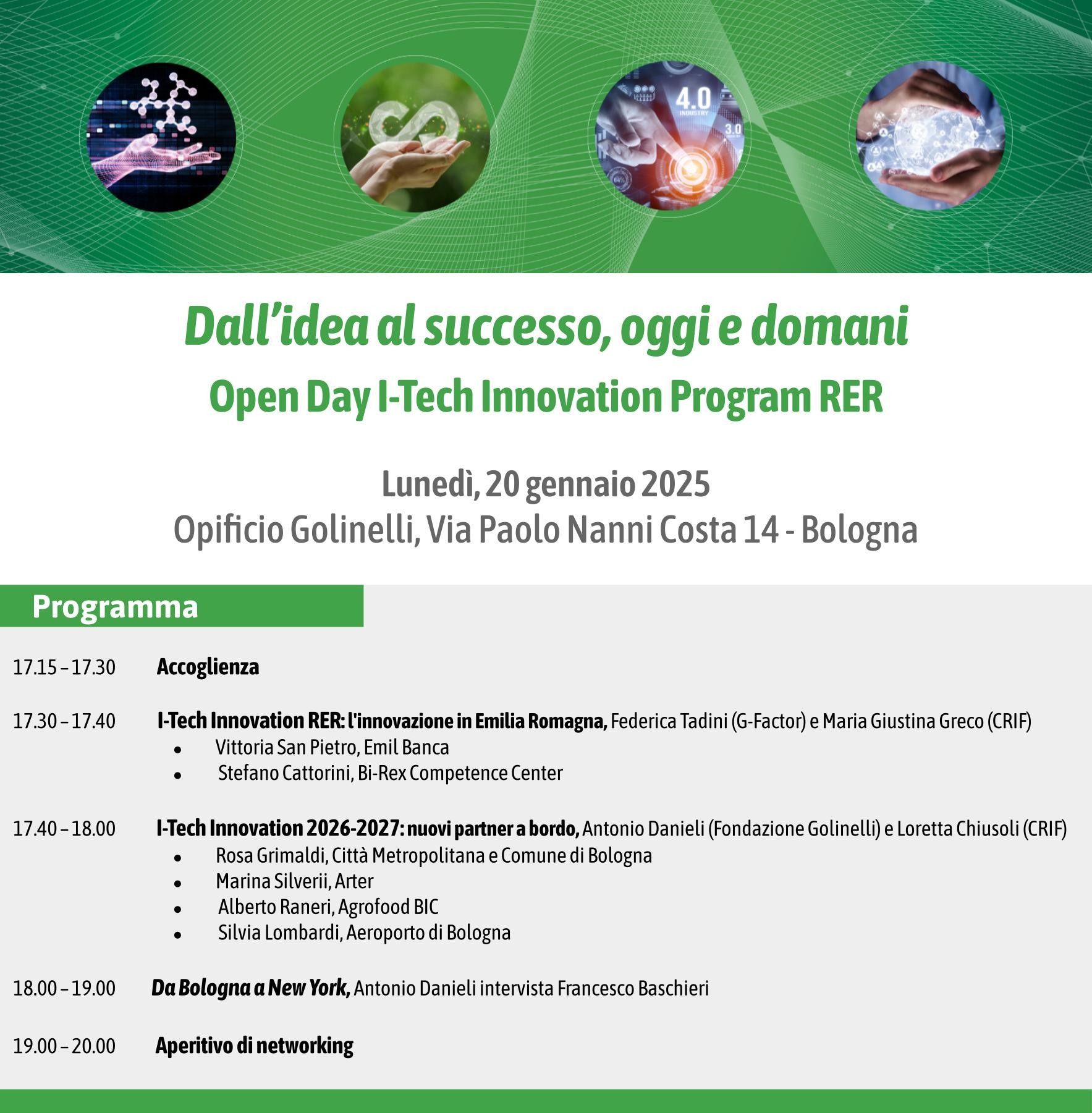 Dall'idea al successo, oggi e domani - Open Day I-Tech Innovation Program
