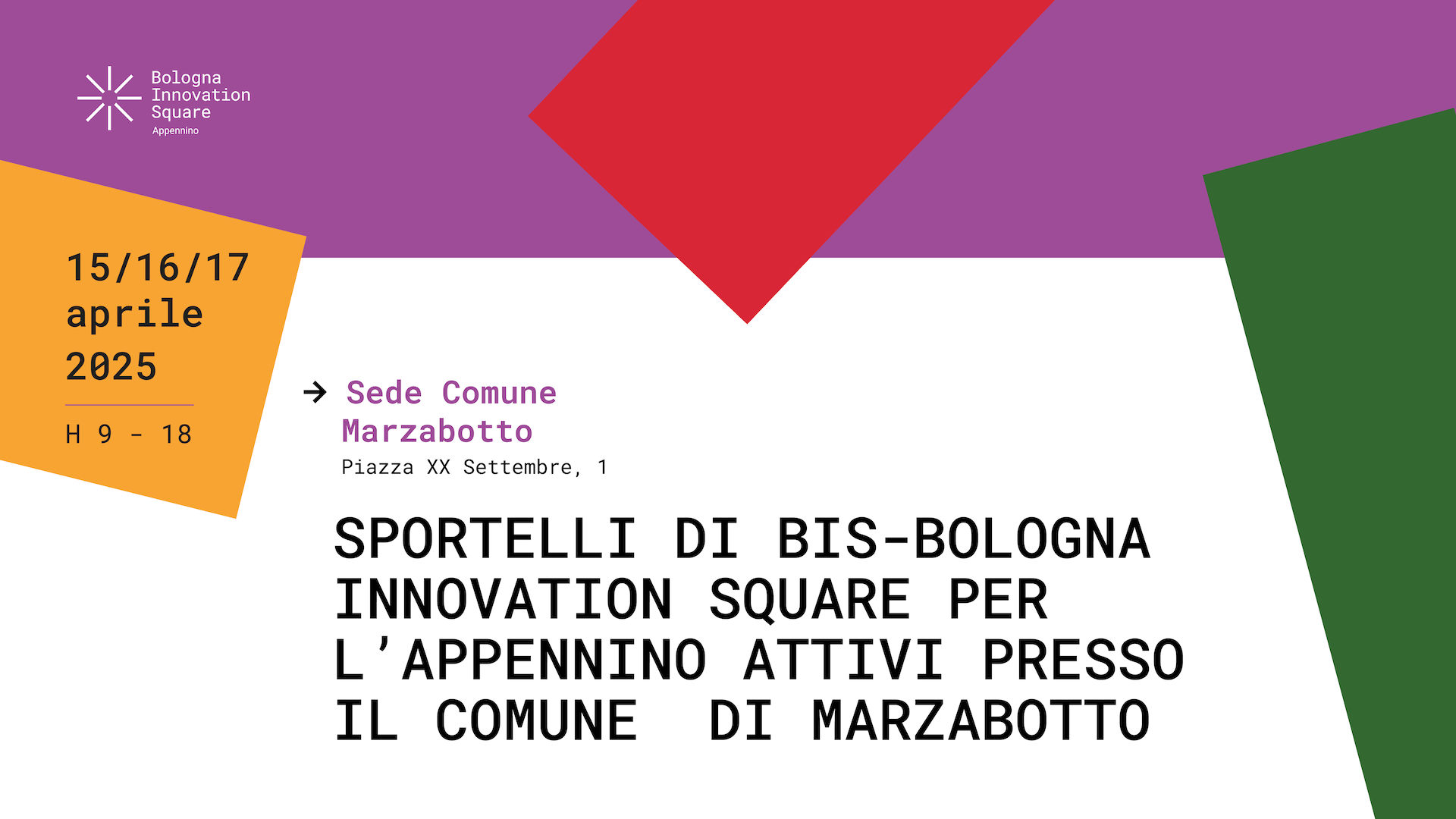 banner dedicato alla terza tappa del Tour in appennino degli Sportelli di BIS